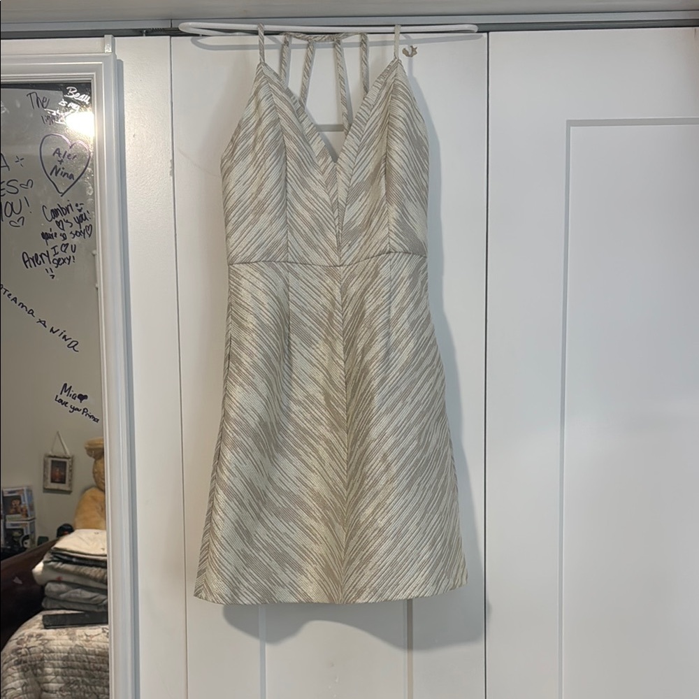 Elegant Cream Strappy Dress